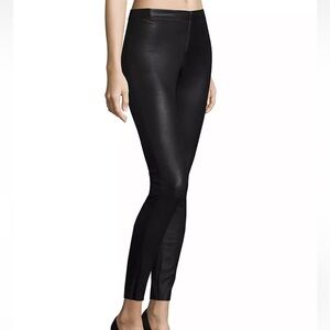 Alice And Olivia Black Vegan Leather Mob Wife Zip Front Pants